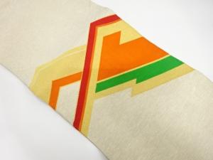 未使用品　綴れ　変わり松皮菱模様織り出し　名古屋帯